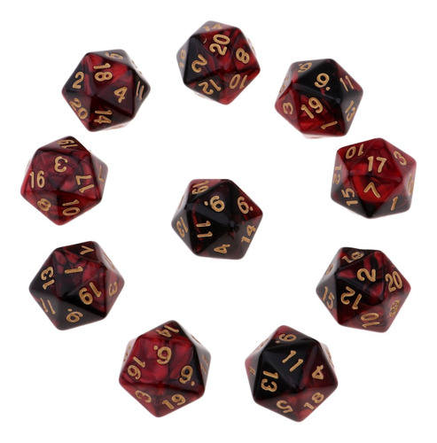 Juegos De Dados Calabozos Y Dragones Rojo + Negro