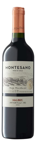 Vino Tinto Malbec Montesano 750ml Chile Premium Kosher