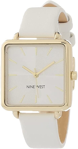 Nine West Reloj Mujer 31mm Nw/2670gpwt Blanco Dorado Moderno