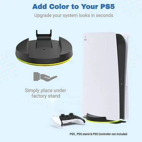 Base Vertical Para Ps5 Con Led Rgb, 4 Modos De Color, Diseño