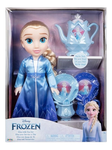 Elsa Muñeca Frozen 40 Cm Con Juego De Te Original Disney Ed
