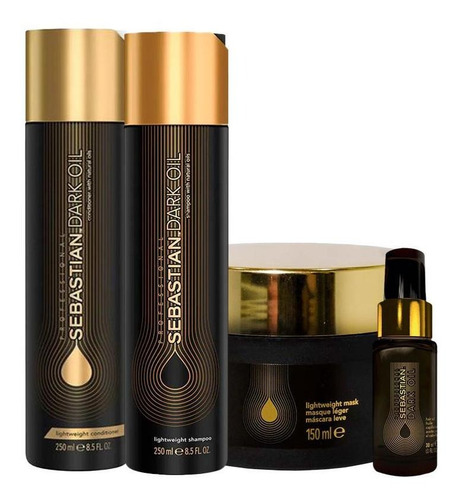 Kit Sebastian Pro Dark Oil - Sh E Cond E Másc E Óleo
