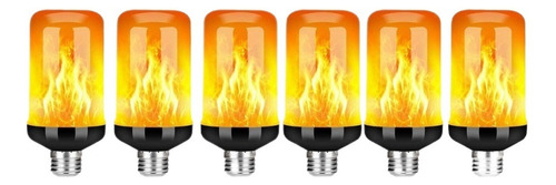 Aehoy 6pcs E27 3w Lámpara De Efecto Llama De Fuego Brillante