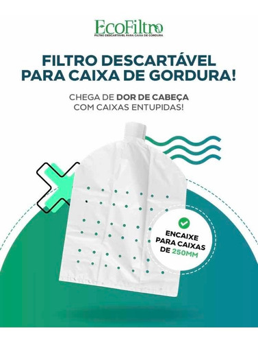 Filtro Ecológico Descartável Para Caixa De Gordura 10 Unid