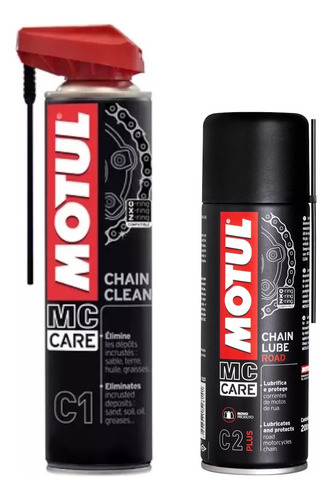 Lubrificante Corrente Motul C2 Plus+ Motul C1 Desengraxante