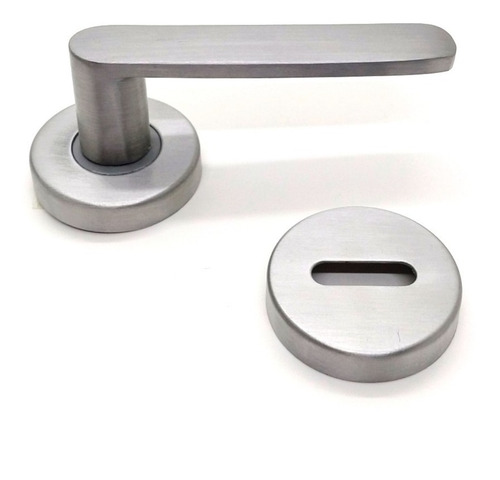 Imagen 5 de 10 de Manija Picaporte Aluminio Esmerilado Puerta Doble Bocallaves