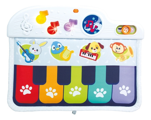Winfun Animal Friends Crib Piano De Cuna Luz Y Sonido Color Blanco