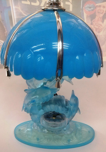 Lámpara De Mesa Motivo Delfin C/ Reloj Toda En Azul