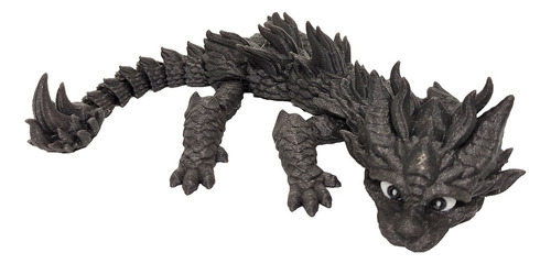 Dragão De Fogo Articulado 24 Cm Impressão 3d Grafite Lindo