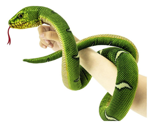 Juguete De Peluche Serpiente Yohaki 134 Cm Verde Suave