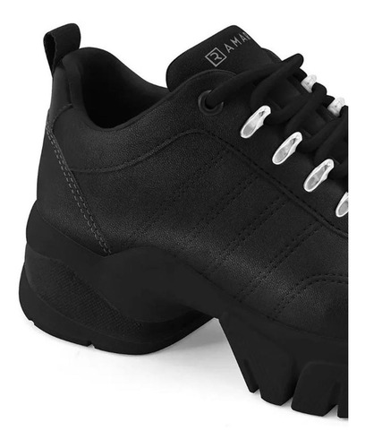 Imagem 4 de 4 de Tênis Feminino Ramarim Dad Sneaker Chunky 2180203 Preto