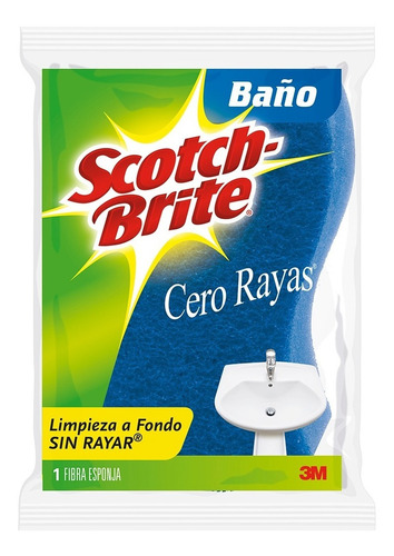 3m Scotch-brite Fibra Esponja Cero Rayas Tamaño Chico Azul