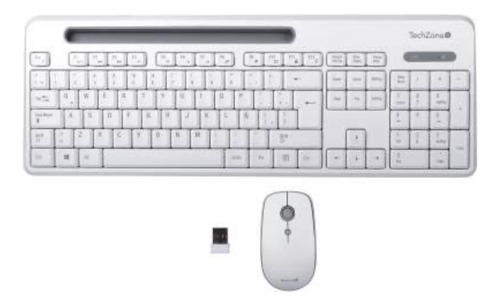 Techzone Teclado Y Mouse Inalambricos Color del mouse Blanco Color del teclado Blanco