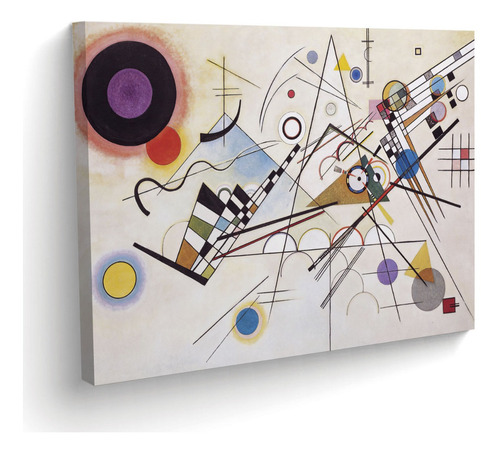 Cuadro Tela Bastidor - Kandinsky Composición 8 - 100x70cm
