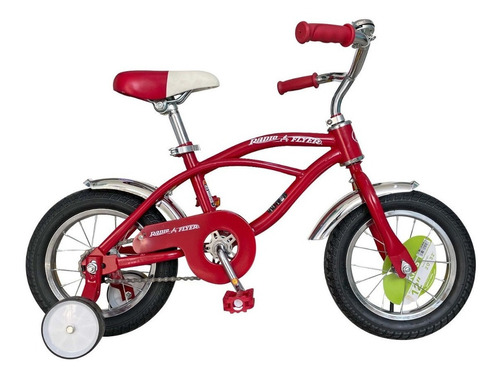 Bicicleta cruiser infantil Monk Radio Flyer  2023 R12 1v frenos contrapedal color rojo con ruedas de entrenamiento