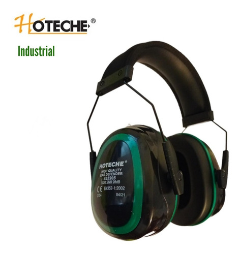 Protector De Oido Tipo Fono Industrial Hoteche 435205 Color Negro