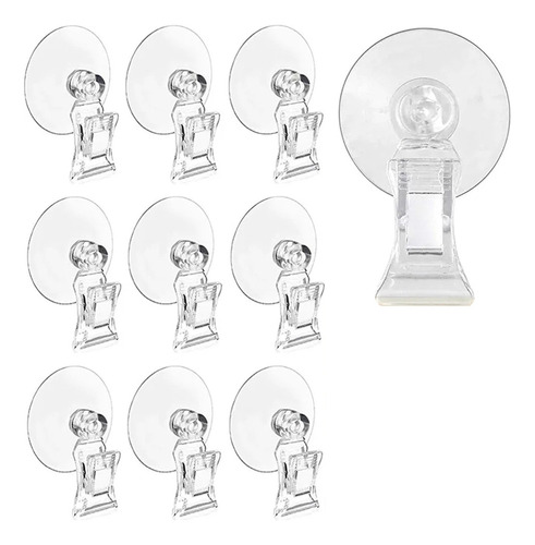 10 Clips Transparentes Para Ventosas Bathr, 10 Unidades