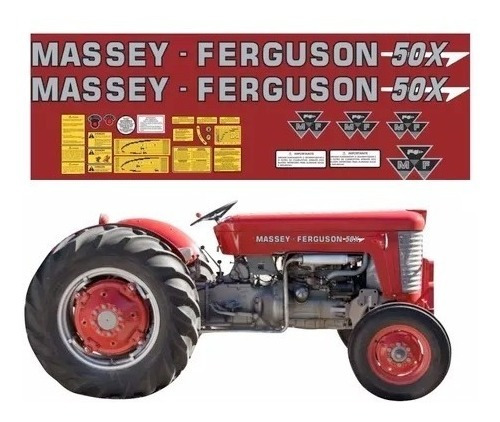 Decalque Faixa Adesiva Trator Massey Ferguson 50x