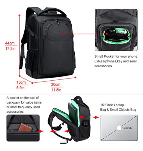 Bertasche Camera Backpack,dslr/slr Camera Bag