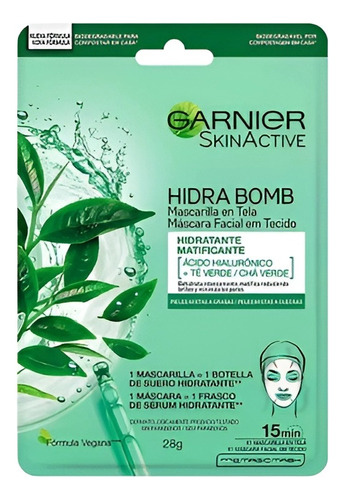 Mascarilla Facial Hidra Bomb Té Verde Matificante 28g