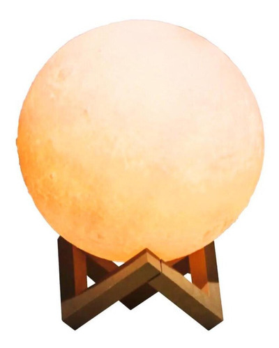 Lámpara de mesa Full Moon, 15 cm, 3D, USB Touch, 4 colores LED