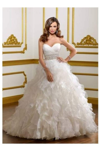 Vestido De Novia Blanco De Organza De La Tienda Mundo Novia