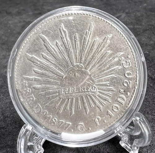 Moneda Plata 8 Reales Durango Do 1877 En Capsula