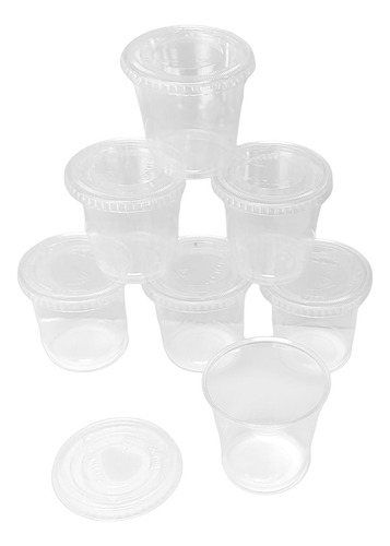 Vasos Desechables Tipo Cristal 207ml (7oz) C/tapa 100 Juegos Valladolid