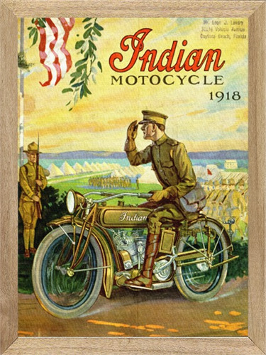 Indian 1918 , Cuadro, Poster, Publicidad, Moto         L231