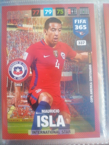 Carta Adrenalyn Fifa 365 2017 - Mauricio Isla Chile Team