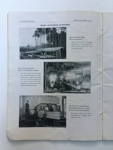 Catálogo Antiguo Maquinas Para Aserraderos. Ohio 1918.