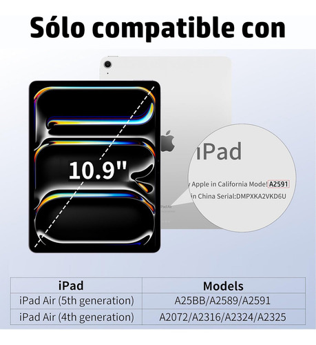 Funda Para iPad Air 5 Air 4 Generación 10.9 Pulgadas Con Lápiz Ranura Azul Claro