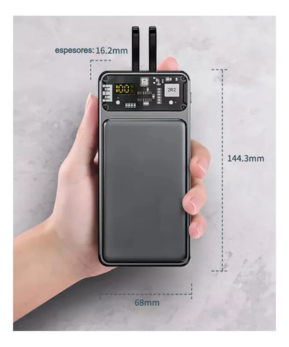 Cargador Portátil Power Bank Varias Entradas Carga Celular