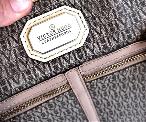 Bolsa Victor Hugo Original Marrom-claro Monograma Níquel Nude