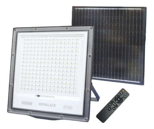 Lampara Reflector Recargable Solar 300w Opalux Ip66 Exterior