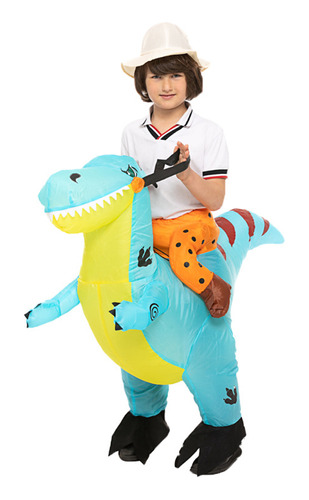 Ropa Inflable Para Niños Que Montan Dinosaurios En Hallo [u]