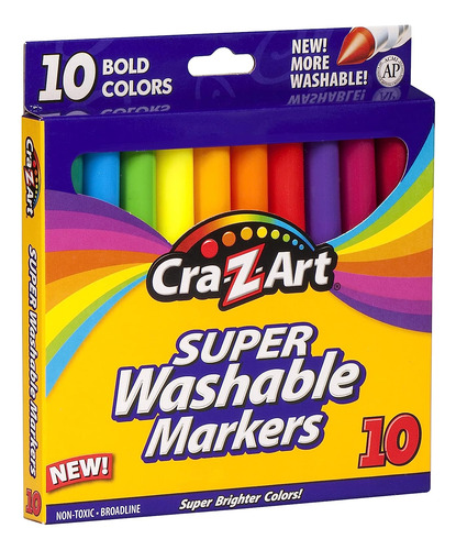 10 Marcadores Lavables De 10 Colores Cra-z-art