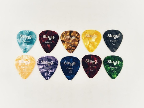 Imagen 4 de 10 de Puas Stagg Pack Por 10 Calibres Varios Guitarra Ukelele