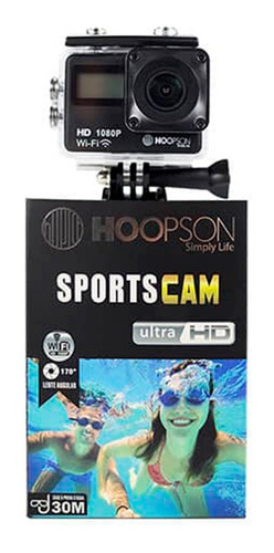 Webcam Hd 1080p E Câmera Filmadora Esportiva Wifi Hoopson Cor Preto