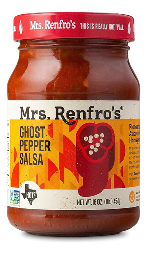 Mrs. Renfro's Ghost Pepper Salsa, 16 Oz (paquete De 2)