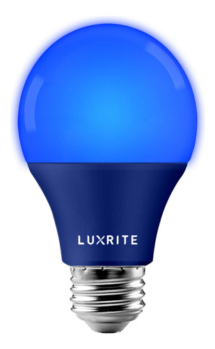 Luxrite Bombilla Led Azul A19, Equivalente A 60 W, No Regula