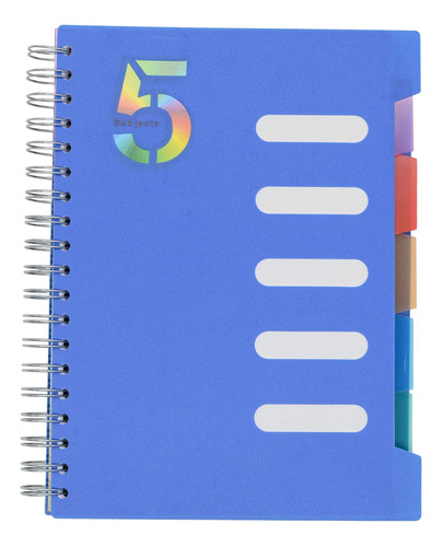 Cuaderno De 5 Materias, 1 Cuaderno De Espiral B5 De 10 X 7 P