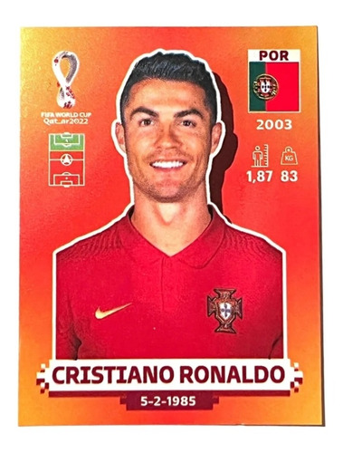 Figurita Cristiano Ronaldo Mundial Qatar 22 Panini Original
