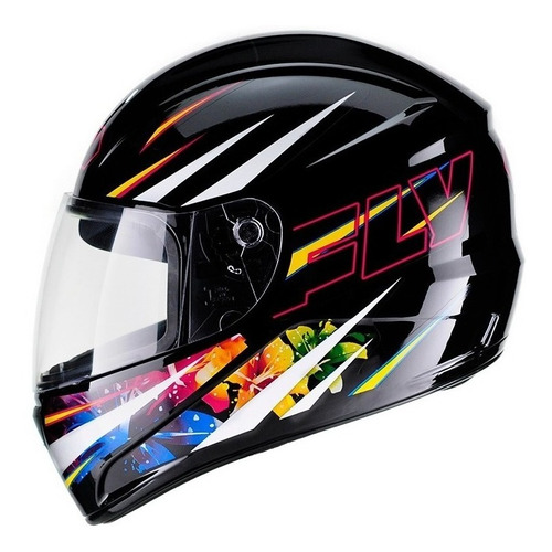 Capacete Moto Fly F-9 Rainbow 2020 Cor Preto/Azul Tamanho do capacete 58