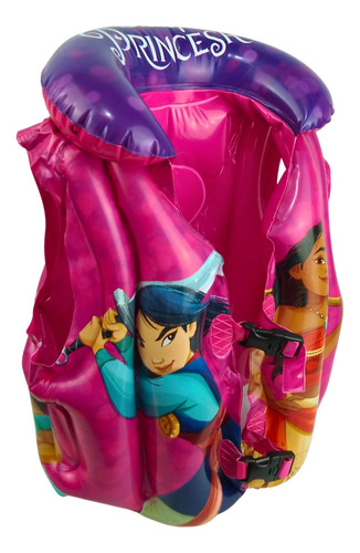 Colete Inflável Para Piscina De Menina Disney Princesas Rosa