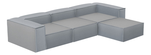 Sala Esquinera Moderna Latt Sillón Modular Lino Soft Minimal