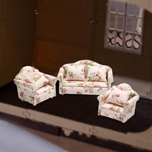 Yu Casa De Muñecas De Madera Sofá En Miniatura Casa De