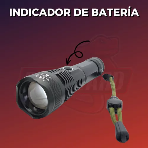 Linterna LED Recargables Tacticas Militar de Alta Potencia de Bateria  Flashlight