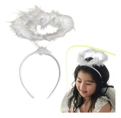 Tiara Angel Aureola Fantasy Carnival Party, divertida, unisex, color blanco