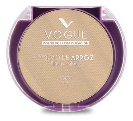 Base de maquillaje en polvo Vogue Polvo Compacto polvo de arroz Polvo De Arroz Matificante Vogue tono vainilla - 11g